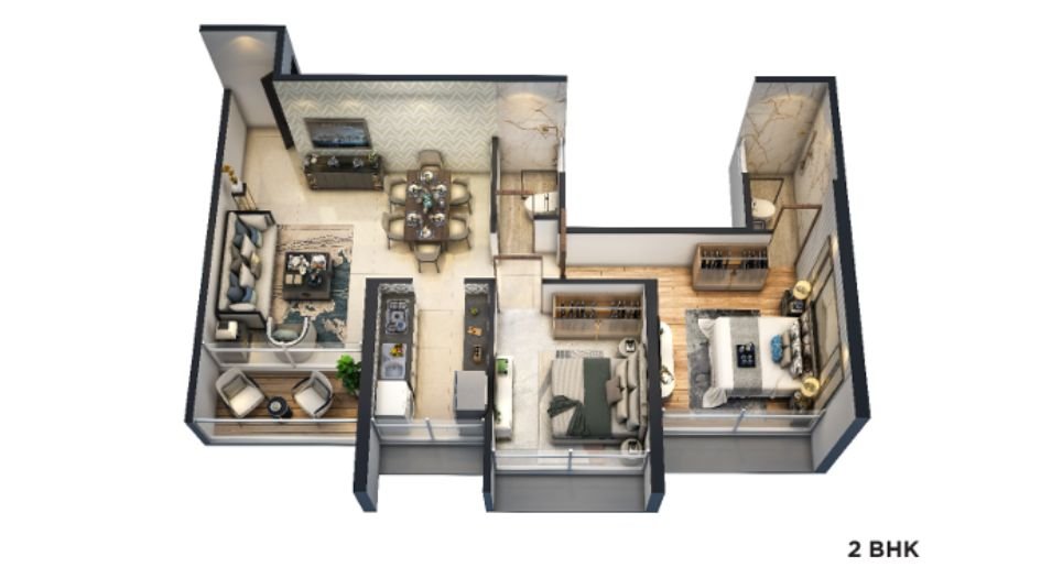 Millennium-Celesta-Unit-Plan-2BHK